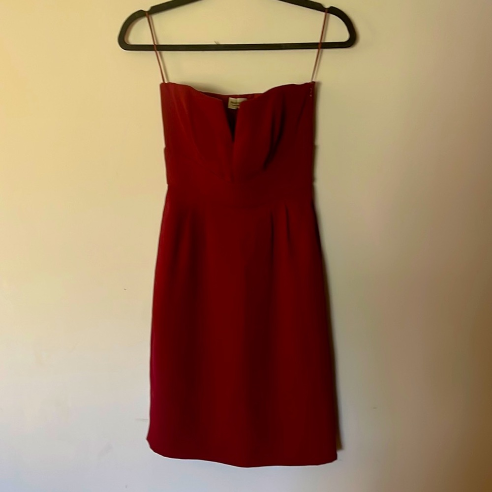 Philosophy di Alberta Ferretti strapless dress, maroon, size 2